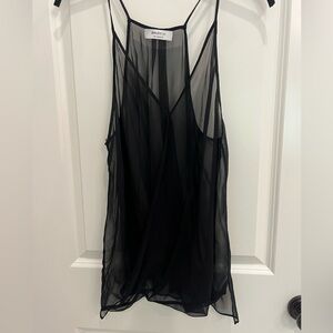 Bailey 44 Black and Gray Sheer Top